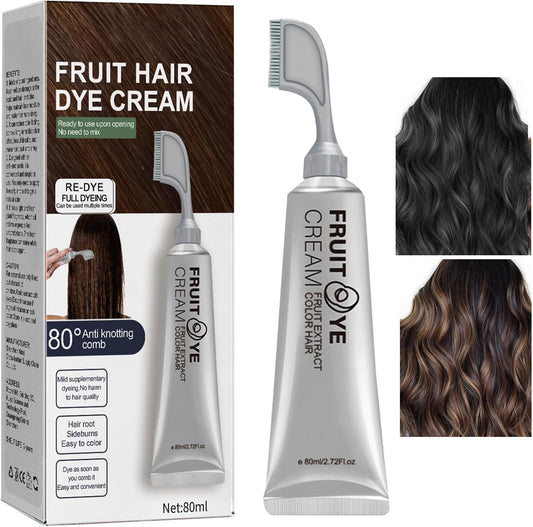 Crema para el cabello con peine para cubrir canas negro